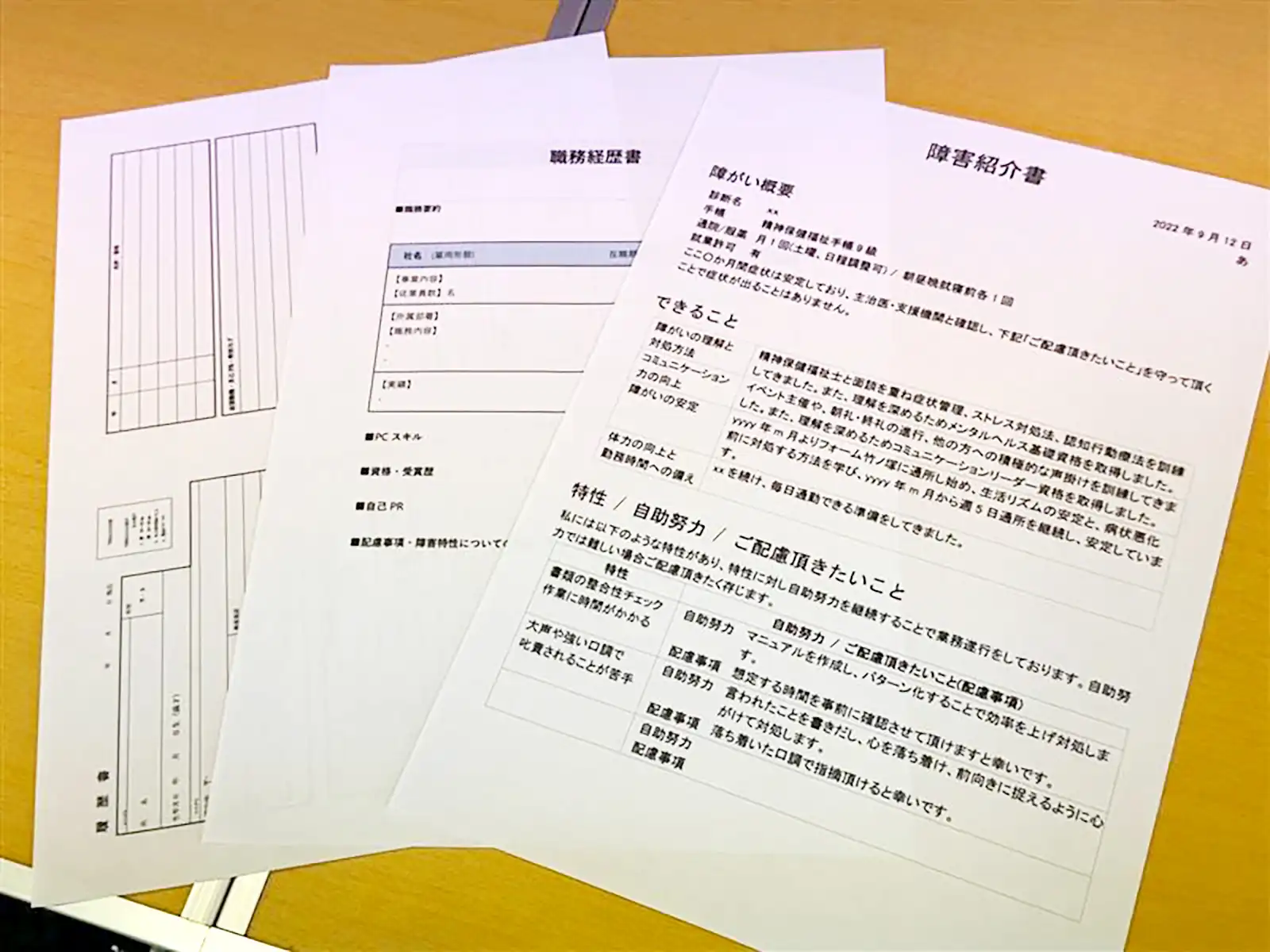 20250207グループワーク「応募書類を作ってみよう」応募書類サンプル画像