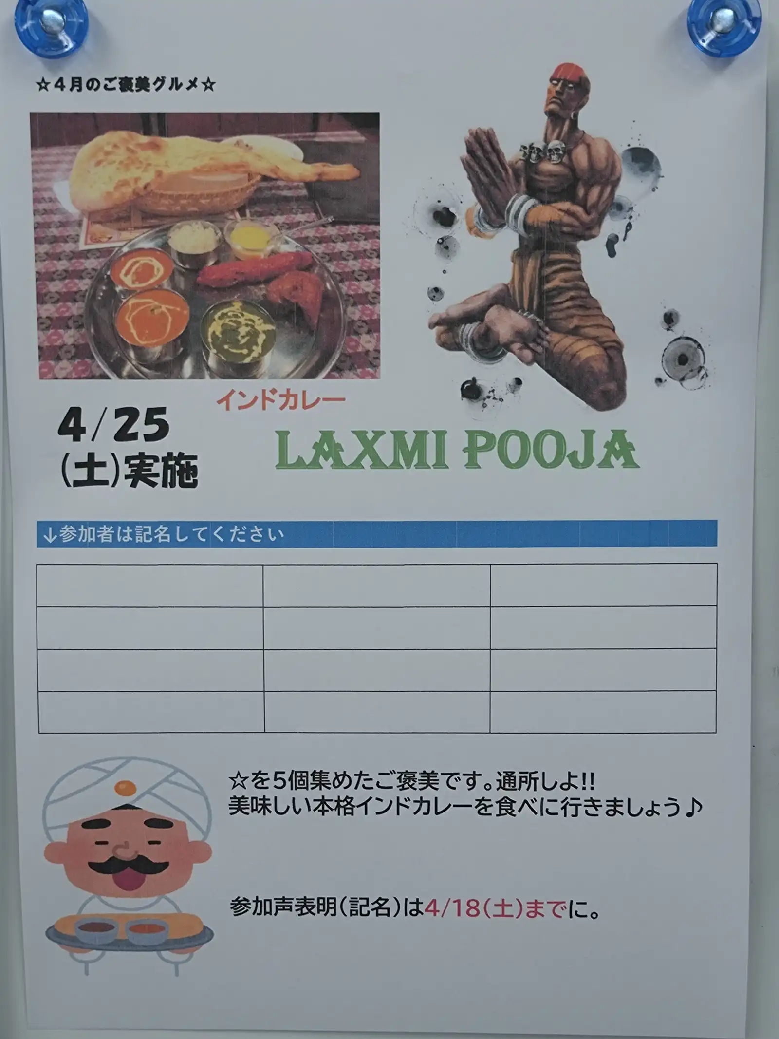 20260130グループワーク「4月グルメ会議＆2月所内目標」ご褒美グルメ参加者記名表画像