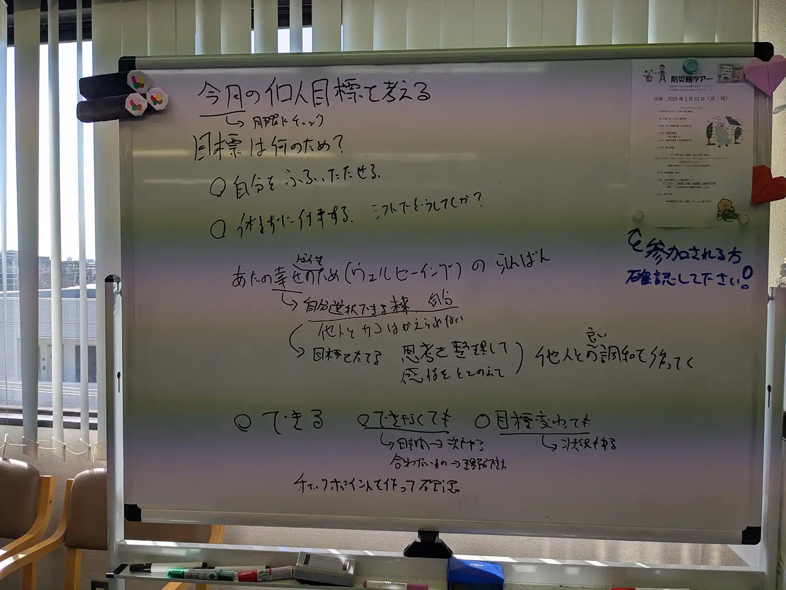 20260202「今月の個人目標を考える」ホワイトボード画像1